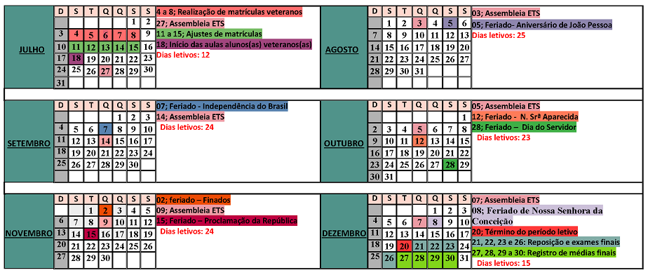 Calendário 2022.1